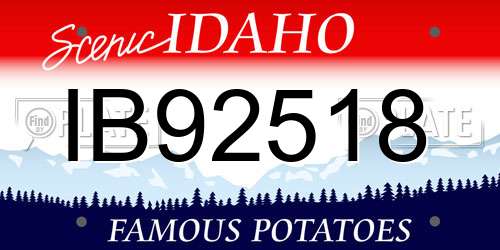 IB92518 Idaho License Plate