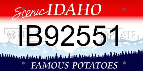 IB92551 Idaho License Plate