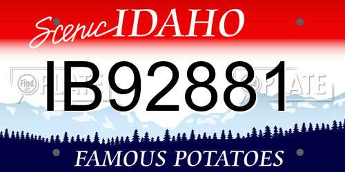 IB92881 Idaho License Plate