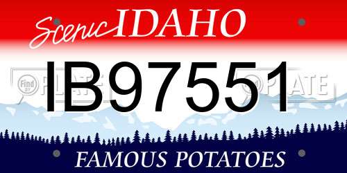 IB97551 Idaho License Plate