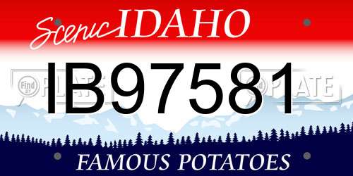 IB97581 Idaho License Plate