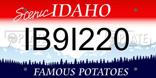 IB9I220 Idaho License Plate