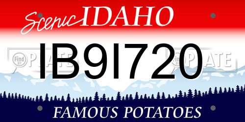 IB9I720 Idaho License Plate