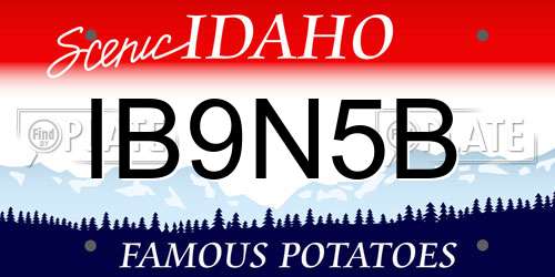 IB9N5B Idaho License Plate