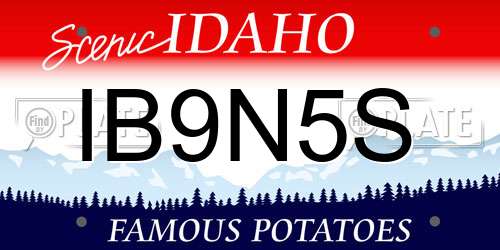 IB9N5S Idaho License Plate