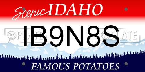 IB9N8S Idaho License Plate