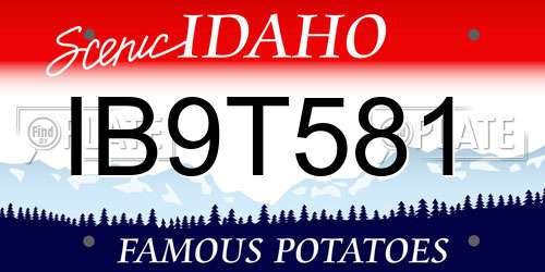 IB9T581 Idaho License Plate