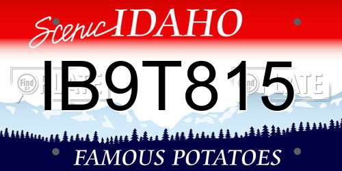 IB9T815 Idaho License Plate