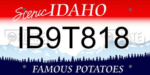 IB9T818 Idaho License Plate