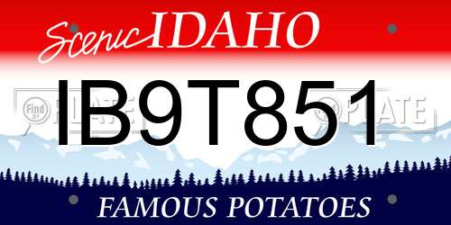 IB9T851 Idaho License Plate