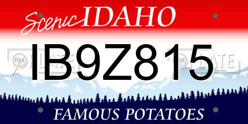 IB9Z815 Idaho License Plate