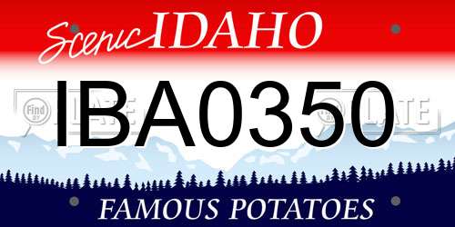IBA0350 Idaho License Plate