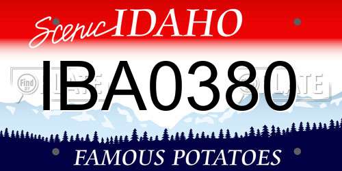 IBA0380 Idaho License Plate