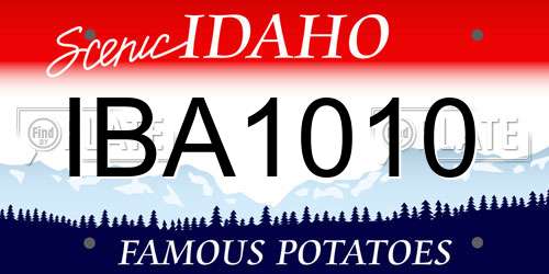 IBA1010 Idaho License Plate