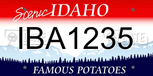 IBA1235 Idaho License Plate