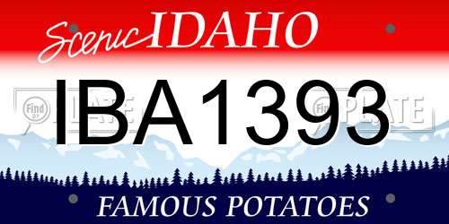 IBA1393 Idaho License Plate