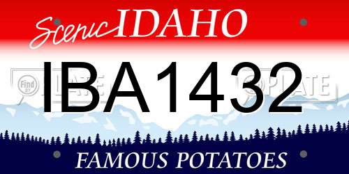 IBA1432 Idaho License Plate