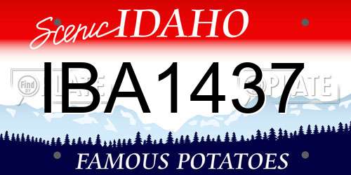 IBA1437 Idaho License Plate