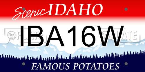 IBA16W Idaho License Plate