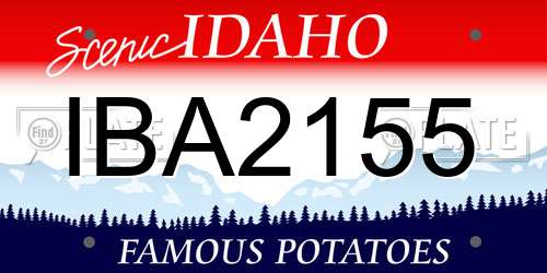 IBA2155 Idaho License Plate