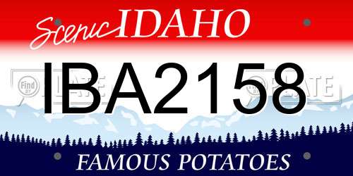 IBA2158 Idaho License Plate