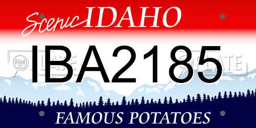 IBA2185 Idaho License Plate