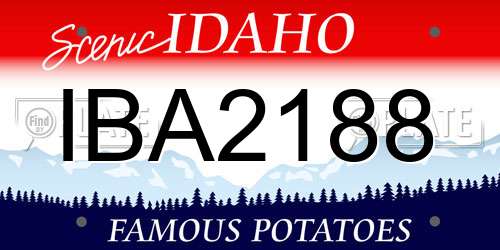 IBA2188 Idaho License Plate