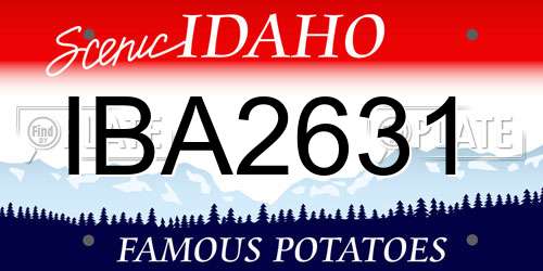 IBA2631 Idaho License Plate