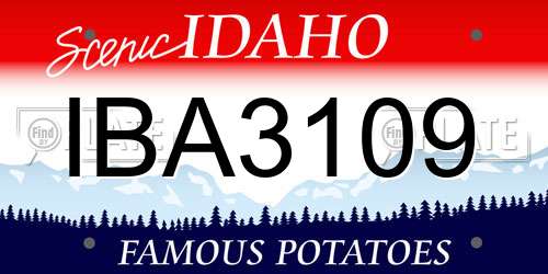 IBA3109 Idaho License Plate