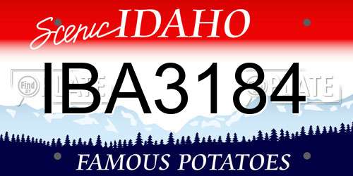 IBA3184 Idaho License Plate