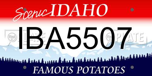 IBA5507 Idaho License Plate