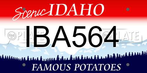 IBA564 Idaho License Plate