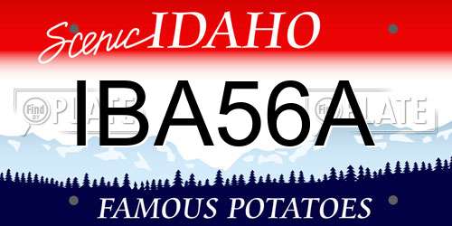 IBA56A Idaho License Plate