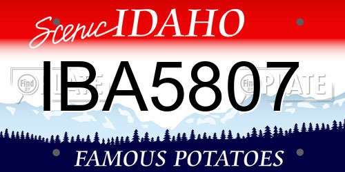 IBA5807 Idaho License Plate