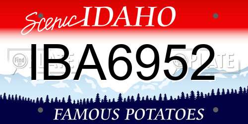IBA6952 Idaho License Plate