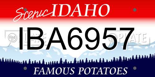IBA6957 Idaho License Plate