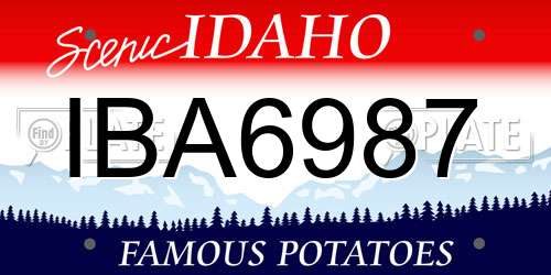 IBA6987 Idaho License Plate