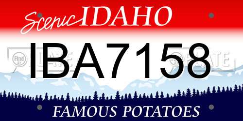 IBA7158 Idaho License Plate