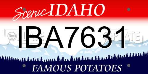IBA7631 Idaho License Plate