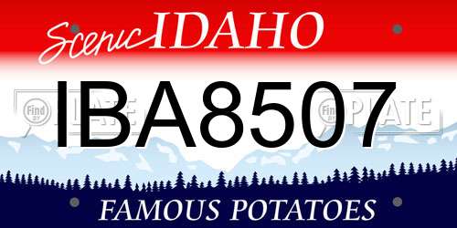IBA8507 Idaho License Plate