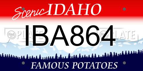IBA864 Idaho License Plate