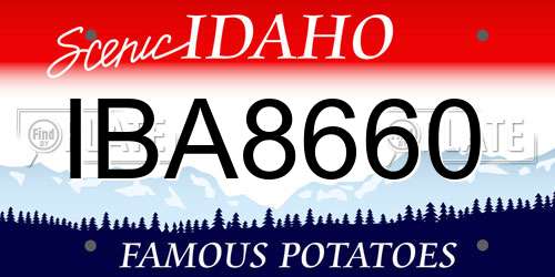 IBA8660 Idaho License Plate