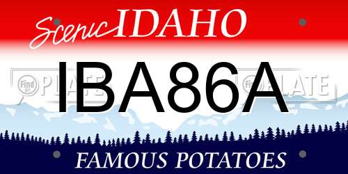 IBA86A Idaho License Plate