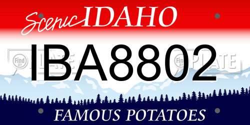 IBA8802 Idaho License Plate
