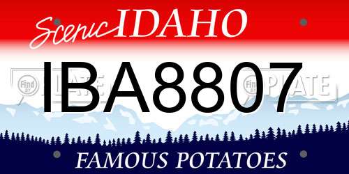 IBA8807 Idaho License Plate