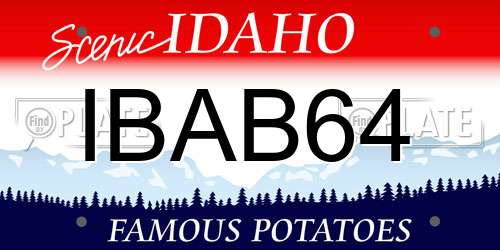 IBAB64 Idaho License Plate