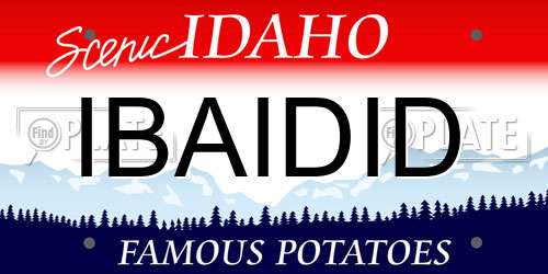 IBAIDID Idaho License Plate