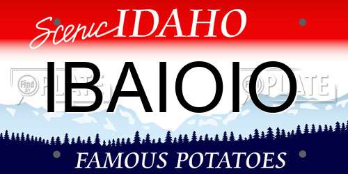 IBAIOIO Idaho License Plate