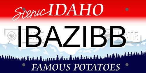 IBAZIBB Idaho License Plate