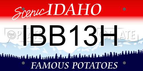 IBB13H Idaho License Plate